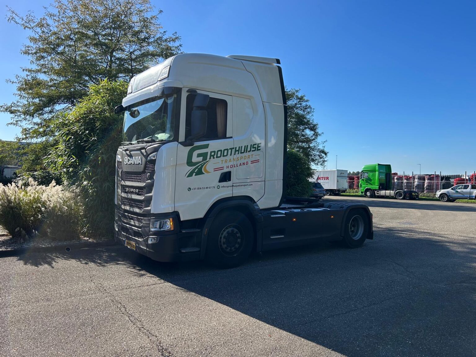 Scania trekker van Groothuijse Transport zonder oplegger